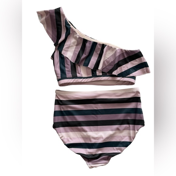 Albion fit icon wave striped one shoulder bikini set small - Picture 6 of 12